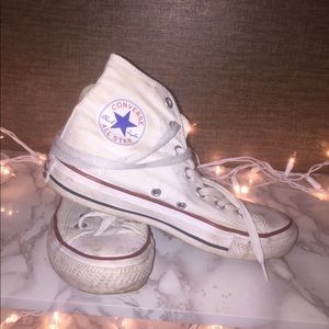 White all star high top converse WITH BOX